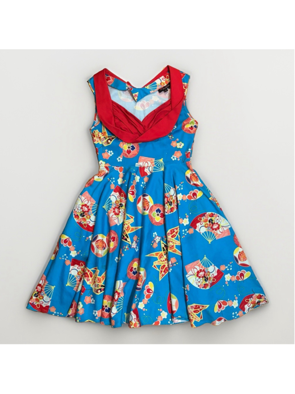 Retro Trashy Diva Geisha Fans Paper Crane Lena Dress - Size 14